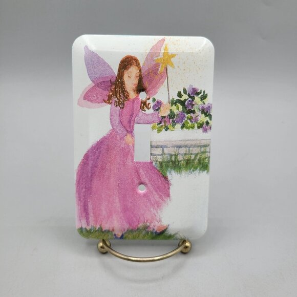 Fairy Themed Metal Light Switch Cover Plate By Leviton - Picture 1 of 4